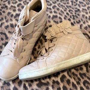 Guess Pink Wedge Sneaker Size 7.5